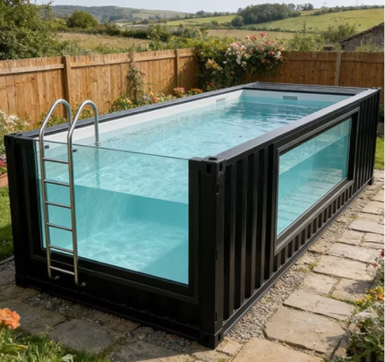20 Fuß 40 Fuß Familien-Aufstellpool für den Garten, maßgefertigter Fiberglas-Containerpool