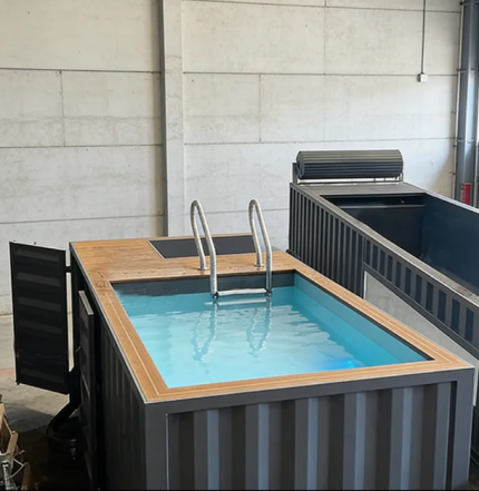 Hochwertige, individuell gestaltete Aufstellbecken aus Fiberglas (6–12 m Durchmesser), geeignet zum Tauchen und Bahnen schwimmen. Piscina Shell Pools